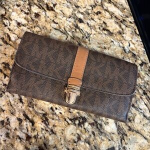 Michael Kors Brown and Tan Wallet